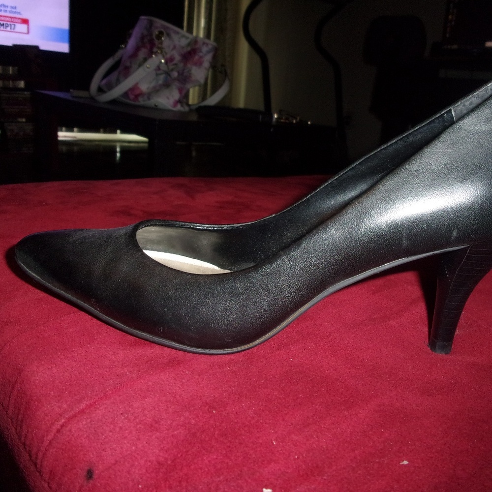 womens black casual low height comfy high heels